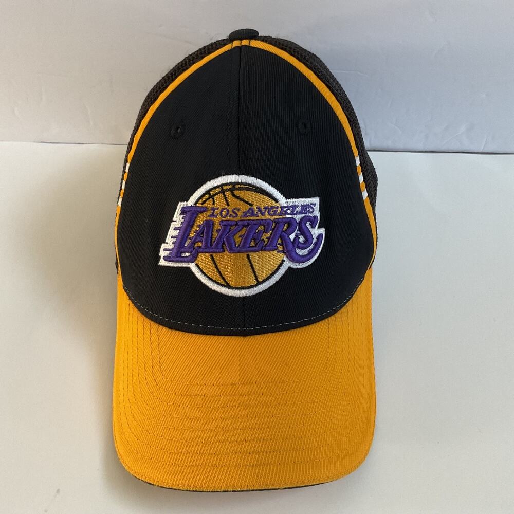Los Angeles Lakers Adidas Hat Cap Black Yellow One Size Fits All Official Team